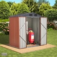 thumbnail image 4 of Clearance! 6 x 4 FT Storage Shed, Outdoor Galvanized Steel Shed, Outside Garden Tool Storage House with Lockable Door for Patio, Backyard, Lawn Mower, Black, 4 of 5