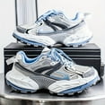 thumbnail image 2 of [Breathable Sneakers] Chunky Breathable Mesh Men's Sneakers | Retro Low-Top Lace-Up Casual Shoes with Thick Cushioned PVC Sole for Running, Walking & Daily Wear - All-Season Comfort & Height Boost, 2 of 9