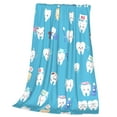 thumbnail image 3 of Bingfone Cute Healthy Teeth Print Flannel Fleece Blanket Throw Blanket For Bed,Sofa,Couch,Travel,Camping(80"X60"), 3 of 9