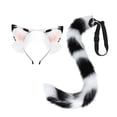 thumbnail image 3 of de accesorios para disfraz de diadema con orejas de gato y cola larga para juegos de rol de carnaval Blanco negro Yuyangstore  Cola, 3 of 8