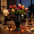 thumbnail image 6 of Rippled Roman Column Ceramic Vase, Textured Fluted Floral Arrangement Container, Modern Minimalist Decorative Vase for Bedroom Home Tabletop Centerpiece and Living Room Decoration, Black, 6 of 6