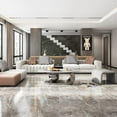 thumbnail image 3 of 49.2" Modern Oval Marble Coffee Table – Gray Stainless Steel Base, Scratch-Resistant, Easy Assembly, 3 of 8