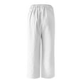 thumbnail image 4 of Resicozy Mokaloha Mens Pants,Mokaloha Pant,Men's Casual Fabric Embroidered Drawstring Loose Fit Elastic Waist Pocket Trousers White S, 4 of 6