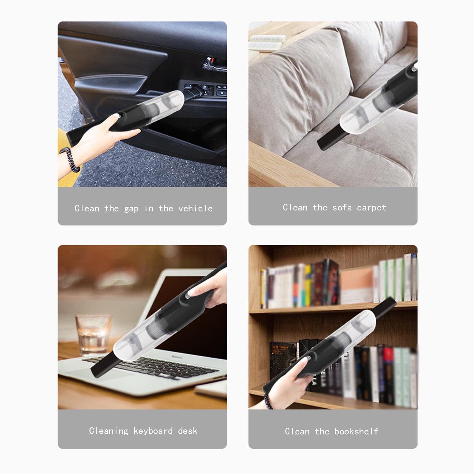 Gnmfd Hand Vacuum 9000Pa, Portable Car Vacuum Cleaner with 120W Rechargeable Power, Wet/Dry Use, USB Charging, Removable Washable Filter, Ideal for Car, Home, Office, Pet Cleaning
