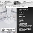 thumbnail image 2 of Portage Bay Miller Park Ceiling Fan w/ 5 Reversible Blades & Motor, 44", White, 2 of 7