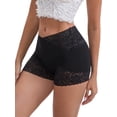 thumbnail image 4 of INSPIRE CHIC Mother's Day Women's Panties High Rise Lace Trim Shaper Shorts Tummy Control Hip Lifter S Black, 4 of 6