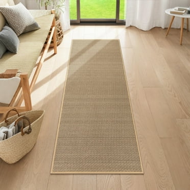 MEHOOM 17"x59" Jute Runner Rug, Washable Non-Slip Rug for Hallway, Kitchen, Entryway