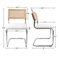 thumbnail image 4 of GrandNoor White Rattan Dining Chairs,Wooden Mid-Century Modern Kitchen Chairs, Armless Mesh Back Cane Chairs, Famous Cesca Design Chairs with Metal Chrome Leqs, Set of 4, 4 of 19