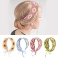 thumbnail image 2 of Womens Crochet Head Kerchief Knitted Hair Scarf Headwrap for Womens Girls Floral Knit Headband Headwear, 2 of 9
