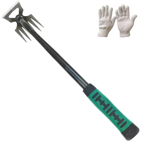 HUGFEGWE Gardening Hand Weeder Tool, 2024 New Weeding Artifact Uprooting Weeding Tool, Durable Manganese Steel Hand Weeder Pulling Tool, Manual Multifunctional Weeders Gardening Tools (6 Tines)