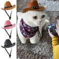 thumbnail image 5 of Dog Cat Outdoor Photo Prop Cowboy Hats Summer Dogs Cats Headwear Dogs Cat Caps Dog Costume Top Hat Pet Dog Hat PINK STAR, 5 of 8