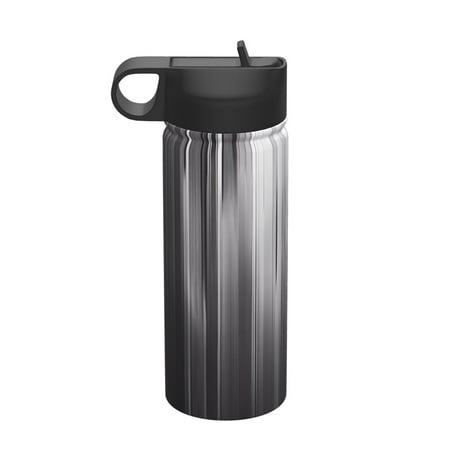 

KLL Monochrome Abstract Lines Pattern 18OZ Water Bottle With Straw Stainless Steel Sports Water Cup Flask Sports Water Cup Flask Wide Mouth Travel Thermal Mug