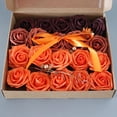 thumbnail image 2 of Caja de flores artificiales con tallos flexibles para ramos de novia Naranja roja, 2 of 6