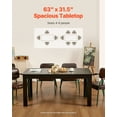thumbnail image 4 of VEVOR 63in Rectangle Dining Table Wood Kitchen Table for 4-6 Person Black (Only Table), 4 of 9