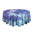 thumbnail image 5 of Purple Blue Tie Dye Pattern Round Tablecloth 60"x60",Wrinkle Wipeable Table Cloth for Kitchen Dining Room Picnic Patio Party, 5 of 6