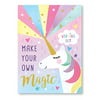 Jewelkeeper Rainbow Unicorn Design Writing Kit with Gold Foil, Girls Stationery Paper Letter Set, Stickers, Envelope Seals