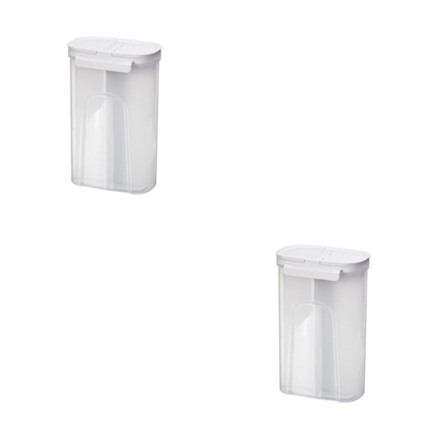 Yuarrent Contenedor de almacenamiento de plástico sellable garantizado de frescura de PP Dispensador de contenedores de almacenamiento de Blanco elegante 2Conjunto