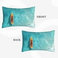 thumbnail image 2 of Goofa Tranquil Ocean Canoe Journey Pattern Pillow Case – Plush & Soft Cushion Cover, Hypoallergenic Throw Pillow Case for Comfortable Sleep with Envelope Closure-14"x20", 2 of 6