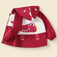 thumbnail image 5 of Toddler Boys Girls Jacket Lightweight Hooded Windbreaker Kids Water-Resistant Light Rain Jacket Print Outwear Wine 10-11 Years, 5 of 6