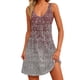 thumbnail image 1 of Vestido casual SCZ boho de verano con bolsillos florales sin mangas vino talla XL, 1 of 7