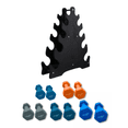 thumbnail image 1 of HAJEX Neoprene Dumbbells Set with Rack - Pairs of 5, 8, 10, 12, 15 LB, 1 of 5