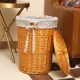 thumbnail image 2 of Cesto de ratán elegante para la colada con tapa para el hogar, tejido decorativo, soporte para ropa tejida, 2 of 5