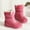 Hot Pink, variant on Men's And Women's Winter Snow Boots With Flat Bottomed Midsole Round Head Thickened Insulation Waterproof Rain And Snow girls dress shoes