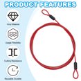thumbnail image 4 of Uxcell Vinyl Coated Stainless Steel Cable with Loops, Flexible Wire Rope Security Chain Lanyard Lock for Outdoor Lighting Red 1/8" 6.6ft, 4 of 7