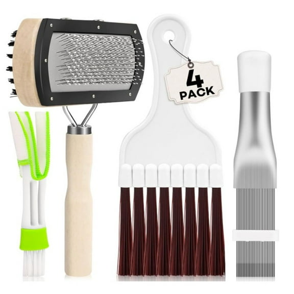 4 Pieces Air Conditioner Condenser Fin Cleaning Brush Ac Coil Cleaner