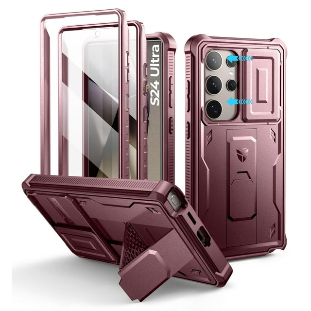 Funda de teléfono Dexnor para Samsung Galaxy S24 Ultra Maroon Red