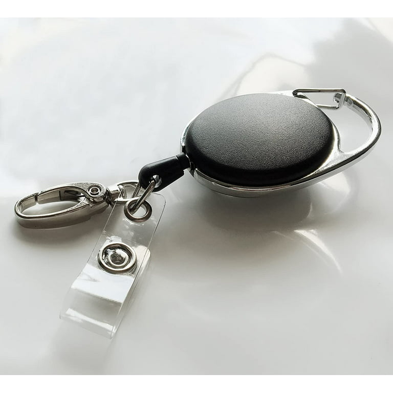 Retractable Badge Reel with Claw Clasp and Clip for Id Card Holders (2Pack)  