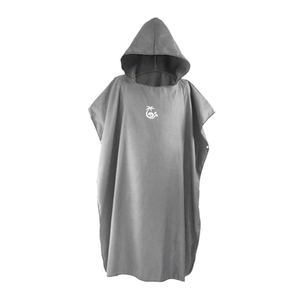 Poncho de surf con capucha, toalla cambiadora para deportes al aire libre, natación y playa Gris medio