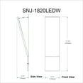 thumbnail image 2 of SNJ-1820LEDW-PC Dainolite Sanja - 20W 1 LED Wall Sconce In Modern Style-17.75 Inches Tall and 4.75 Inches Wide-Polished Chrome Finish, 2 of 2