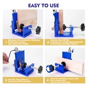 Petyoung Pocket Hole Jig Tool Kit,Pocket Hole Drill Guide Jig Set for 15° Angled Holes,Portable Wood Pocket Hole Screw Clamp System for Woodworking,Blue,Adjustable Carpentry Tool (Blue)