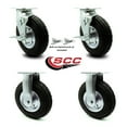 thumbnail image 2 of 8 Inch Black Pneumatic Wheel Caster Set 2 Swivel with Brake Swivel Lock 2 Rigid, 2 of 2