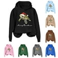 thumbnail image 5 of Merry Christmas Hoodies for Women 2025 Long Sleeve Sea Turtle Graphic Hooded Sweatshirt Pullover Tops, 5 of 6
