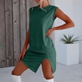 thumbnail image 4 of Guluxicc Athletic 2 Piece Sets for Women Sleeveless Crew Neck Top with Split Hem Shorts Solid Color Basic Active Outfits for Workout and Gym Exercise, 4 of 9