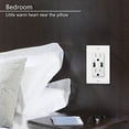 thumbnail image 3 of GREENCYCLE 4.2A USB Receptacle Outlet with Dual USB Charging Ports and 2 Tamper-Resistant AC Sockets (15A/125V/1875W), Wall Plate Included, UL listed, 2-Pack, White, 3 of 8
