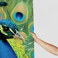 thumbnail image 3 of BCIIG Peacock Feathers Bathroom Decor Set with Hooks, Colorful Luxurious Graphic Print Polyester Fabric Shower Curtain Set, Chic Modern Design 36x72, 3 of 7