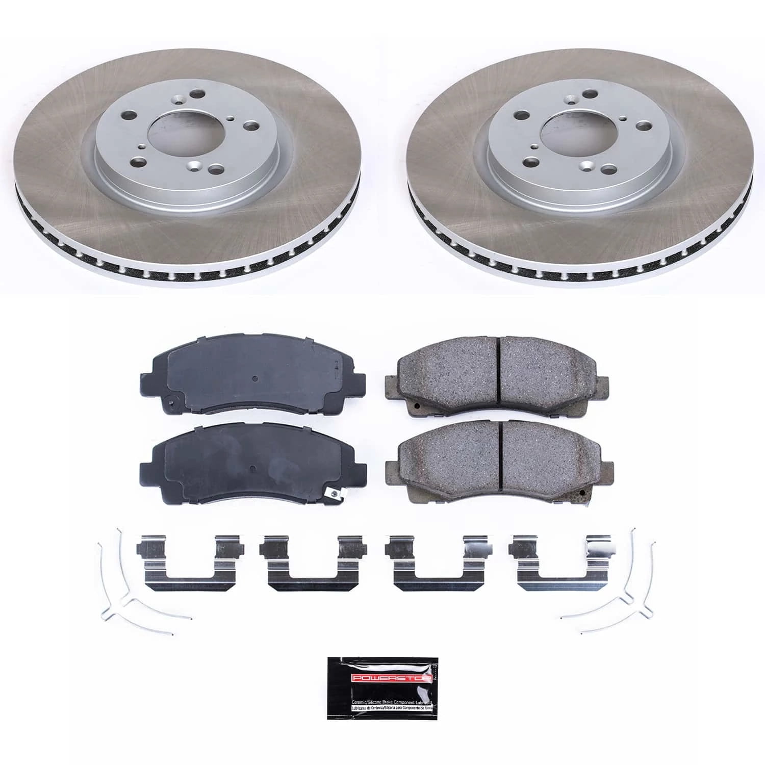 PowerStop Front Semi-Coated Rotor and Low-Dust Ceramic Brake Pad Kit SC5939