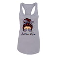 thumbnail image 3 of Autism Awareness Mom Life Messy Hair Bun | Cool Support Neon Print Bandana Mother's Day Ladies Racerback Tank Top, Heather Grey, Large, 3 of 5