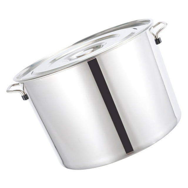WRITWAA 1 Pce Pot en Acier Inoxydable Antirouille Multifonction avec Couvercle Design Anti-Déversement pour Cuisine Maison