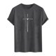 thumbnail image 3 of Tops para hombre, blusas y camisas de cuello redondo y manga corta para hombre. Camiseta/camisa informal de cuello redondo y manga corta con estampado de corazones para hombre. Tops de poliéster para, 3 of 4