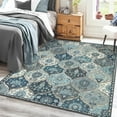 thumbnail image 7 of Moynesa 5'x7' Area Rug for Living Room Moroccan Trellis Machine Washable Rug Non-Slip Ultra-Thin Soft Indoor Rug for Kitchen Entryway Bathroom Bedroom Office Carpet,Blue, 7 of 7