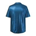 thumbnail image 6 of Lycaql Dress Shirt for Men Mens Sequin Short Sleeved Shirt Slim Fashion Short Sleeved T Shirt Hipster Mens Bright Shirt Nightclub Base Shirt(Blue,M), 6 of 6