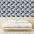 thumbnail image 3 of Ambesonne Floral Peel & Stick Wallpaper for Home, Vintage Cold Colored Peonies, 13"x36", Royal Blue Camel and Beige, 3 of 5