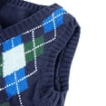 thumbnail image 4 of Woman?s Retro Knitted Bare Midriff Waistcoat, Diamond Pattern Ribbing Elastic Slim V-neck Sleeveless Sweater, Daily Life, 4 of 6