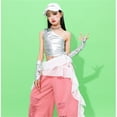 thumbnail image 2 of DGQPLPD Girls Crop Tops Girls Dance Performance Shirts Cool Jazz Streetwear Outfit for Teen Stage Show Wear Glitter Tees Clear 13-14 Years, 2 of 6