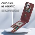 thumbnail image 6 of Dteck for Apple iPhone 15 Pro Max Wallet Case, Shockproof Heavy Duty Flip PU Leather Ring Kickstand Card Holder Anti-Scratch Soft Protective Cover, winered, 6 of 8