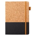 thumbnail image 2 of Two-Tone Split Design Notebook, 8.46 X 5.7 Inch Hardcover Leather Notebook with Elastic Band and Pen Loop, Portable Strap Notebook, Memo Notepad, Classic Writing Notebook for Daily Use, Black, 2 of 6